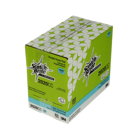3M Scotch Brite Cash and Carry Purple Scouring Pad, 2.8 x 4.5 inch - 4 per pack -- 10 packs per case.