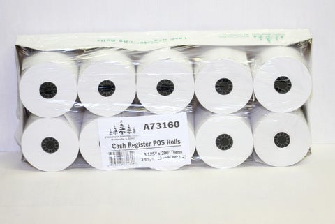 Evergreen Manufacturing Thermal Register Roll, 3.13 inch x 200 Feet - 10 rolls per pack -- 3 packs per case.