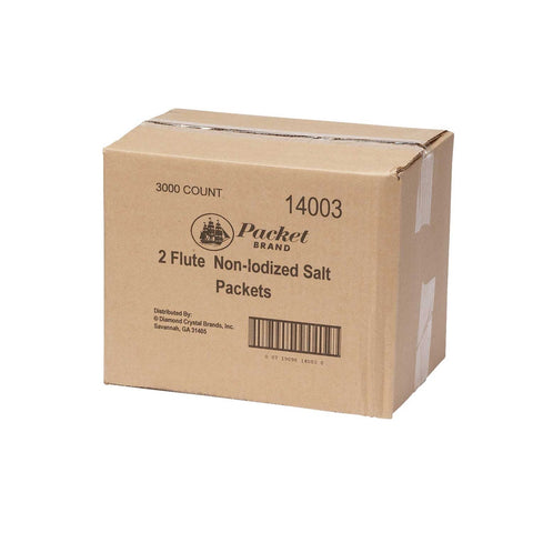Packet Brand Fluted Salt Packets, 0.75 Gram -- 3000 per case.