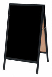 Aarco Aluminum Black Powder Coated A-Frame Sidewalk Black Composition Chalkboard, 42 x 24 inch
