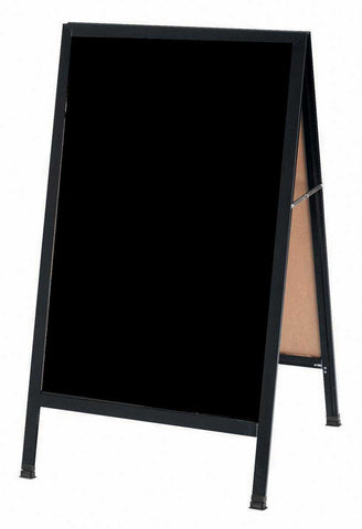 Aarco Aluminum Black Powder Coated A-Frame Sidewalk Black Composition Chalkboard, 42 x 24 inch