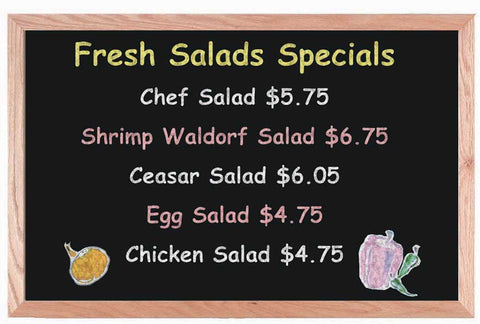 Aarco Black Chalk Board with Solid Red Oak Frame, 24 x 36 inch