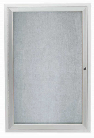 Aarco Outdoor Satin Anodized Aluminum Framed Enclosed Bulletin Board, 24 x 18 inch