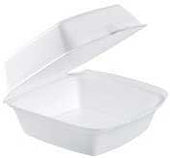 Dart Container White EPS Insulated Hamburger Hinged Foam Container, 6 x 6 x 3 inch -- 500 per case
