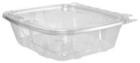 Dart Clearpac Safesal Polyethylene Terephthalate Hinged Container with Flat Lid, 24 Ounce -- 200 per case