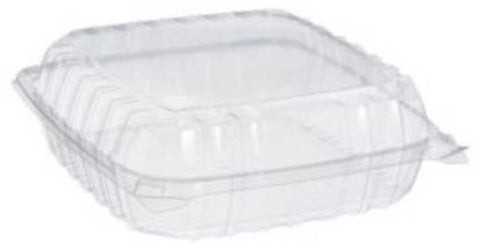 Dart Clearseal Oriented Polystyrene Clear 1 Compartment Hinged Lid Container, 8.88 x 9.38 x 3 inch -- 200 per case