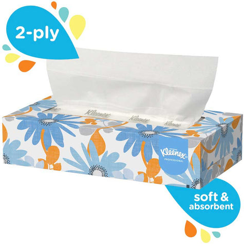 Kleenex 2-Ply White Paper Facial Tissue, 8.875 x 4.75 x 2 inch -- 3600 per case