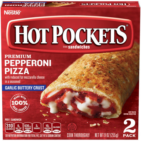 Nestle Hot Pockets Pepperoni Pizza Sandwich, 9 Ounce -- 8 per case.