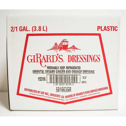 Girards Dressing Au Naturel Oriental, Sesame, Ginger and Orange Dressing, 1 Gallon -- 2 per case.