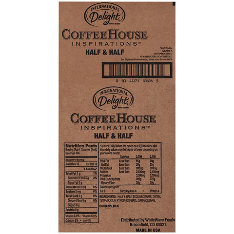 International Delight Coffee House Inspirations Half and Half Unflavored Creamer -- 384 per case.