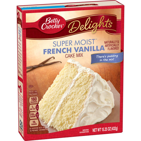 Betty Crocker Supermoist French Vanilla Cake Mix, 15.25 Ounce -- 12 per case.