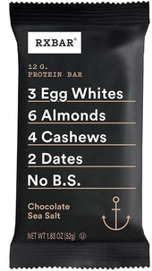 Rxbar Chocolate Sea Salt Protein Bar, 1.83 Ounce -- 72 per case.