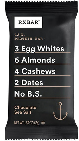 Rxbar Chocolate Sea Salt Protein Bar, 1.83 Ounce -- 72 per case.