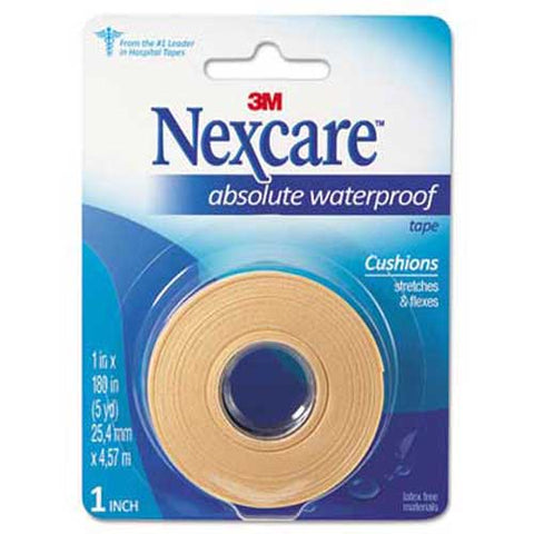 3M Nexcare Absolute Waterproof First Aid Tape, Foam, 1 inch x 180 inch