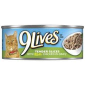 9 Lives Tender Slices With Real Chicken in Gravy Cat Food, 5.5 Ounce -- 24 per case.