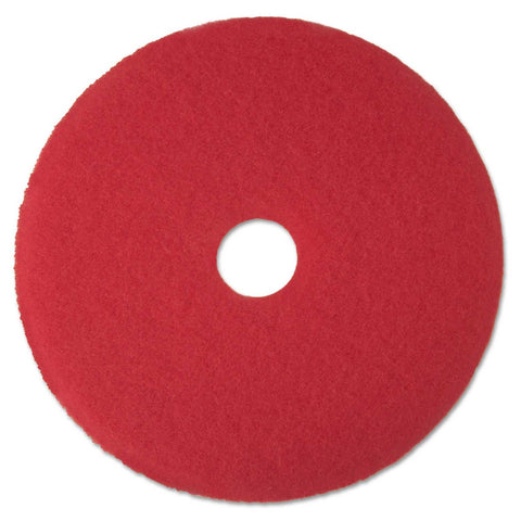3M Red Low-Speed Buffer Floor Pad 5100, 19 inch Diameter -- 5 per case