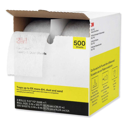 3M White Easy Trap Duster, 5 inch x 125 Feet - 250 per roll -- 2 rolls per case