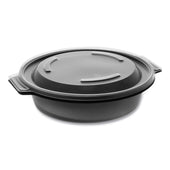 Pactiv EarthChoice MealMaster Black and Clear 1 Compartment Bowl with Lid, 16 Ounce -- 252 per case