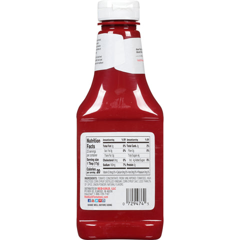 Red Gold KETCHUP 33% FANCY RED PLASTIC SQUEEZE BOTTLE