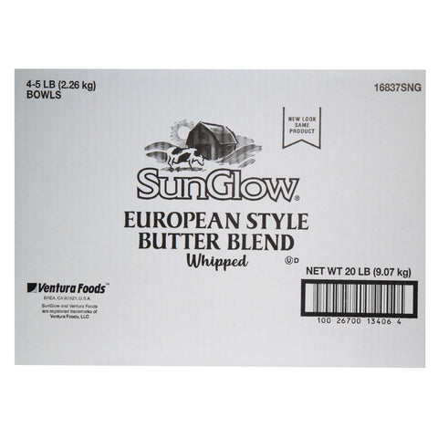 Ventura Foods SunGlow European Style Whipped Butter Blend, 5 Pound -- 4 per case.