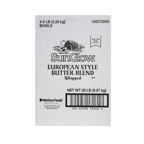 Ventura Foods SunGlow European Style Whipped Butter Blend, 5 Pound -- 4 per case.