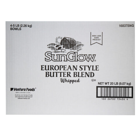 Ventura Foods SunGlow European Style Whipped Butter Blend, 5 Pound -- 4 per case.