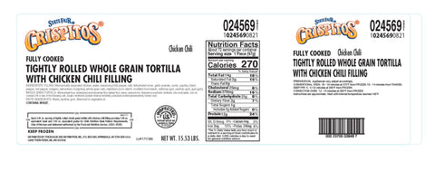 Crispitos® Chicken And Chili Whole Grain Tortillas Fc 24569-0821