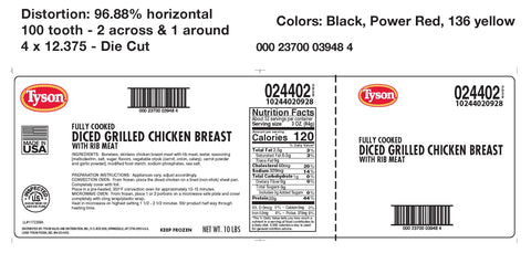 Tyson® CHICKEN BREAST DICED GRILLED FC 1/2