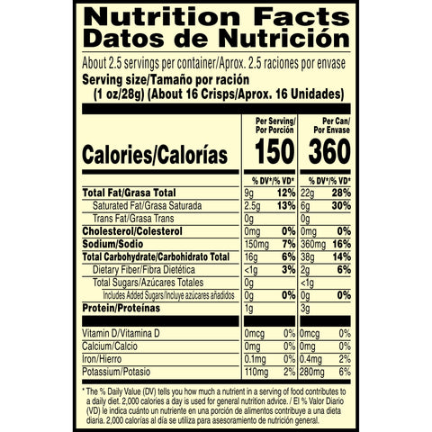 Pringles Large Original Grab and Go, 2.38 Ounce -- 12 per case.