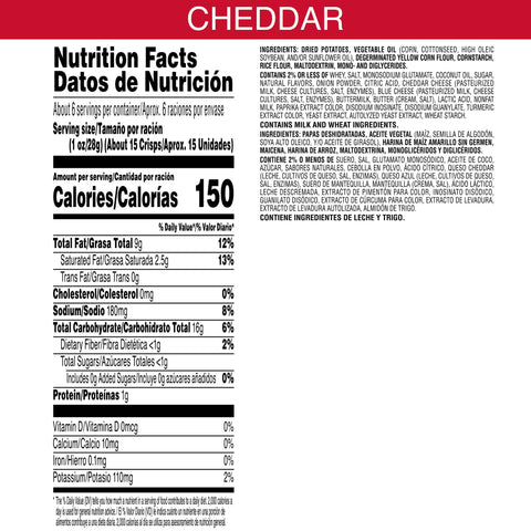 Pringles Cheddar Cheese Crisps, 5.5 Ounce -- 14 per case.