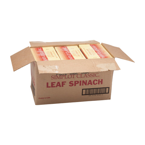 Simplot Chopped Spinach - 3 lb. package, 12 packages per case