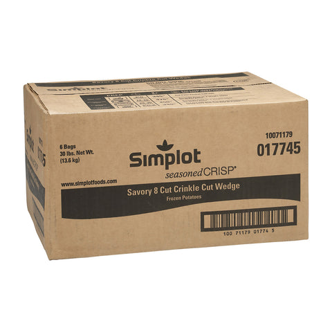 Simplot POTATO FRIES 8-CUT WEDGE CRINKLE CUT SEASONED CRISP SAVORY