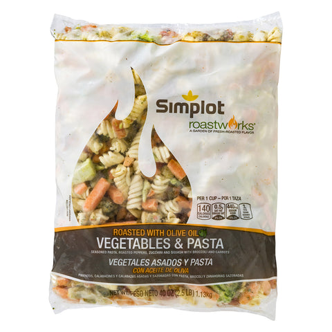 Simplot RoastWorks Garlic and Herb Pasta with Flame Roasted Vegetable, 2.5 Pound -- 6 per case.