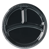 Dart PLATE PLASTIC 3 COMPARTMENT BLACK 10.25