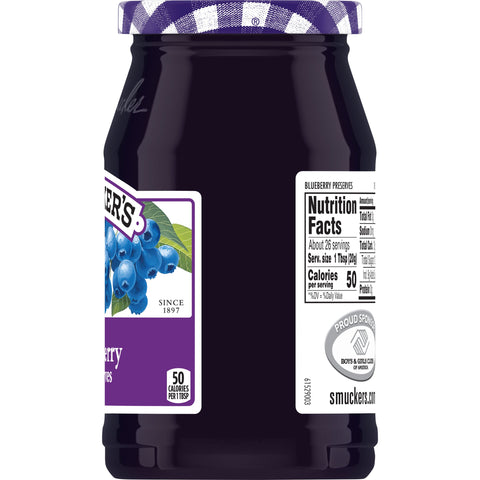 Smucker's® PRESERVES BLUEBERRY GLASS JAR
