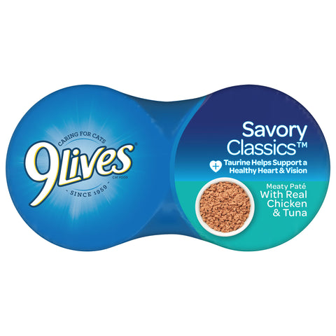 9 Lives Chicken and Tuna Dinner Ground Entree Cat Food, 5.5 Ounce -- 6 per case.