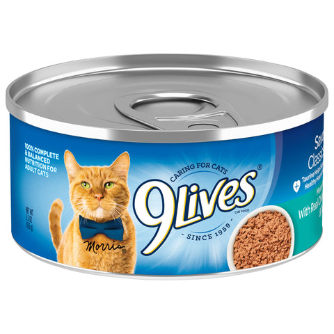 9 Lives Chicken and Tuna Dinner Ground Entree Cat Food, 5.5 Ounce -- 6 per case.