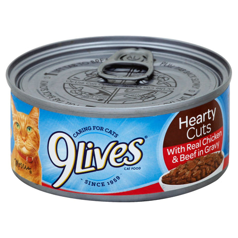 9 Lives Tender Slices with Real Beef in Gravy Cat Food, 5.5 Ounce -- 24 per case.