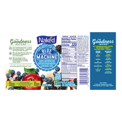 Naked Juice JUICE BLUE MACHINE 100% REFRIGERATED PLASTIC BOTTLE