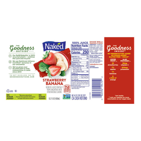 Naked Juice JUICE STRAWBERRY BANANA-C 100% PLASTIC BOTTLE