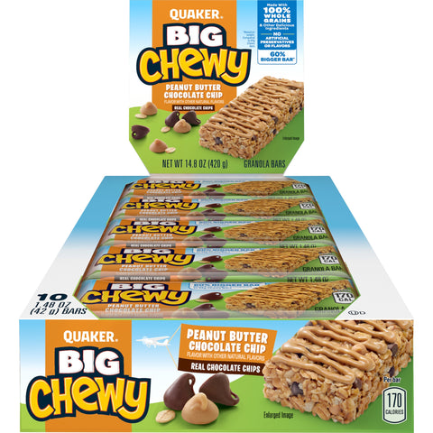 Quaker Chewy QUAKER BIG CHEWY PB CHOC CHIP 10/1.48Z
