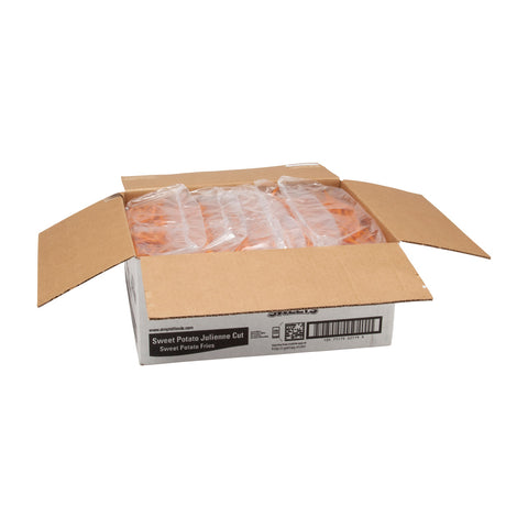 Simplot Sweet 3/16 Julienne Cut Sweet Potato Fries, 2.5 Pound -- 6 per case.