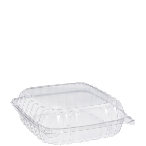 Dart Clearseal Oriented Polystyrene Clear 1 Compartment Hinged Lid Container, 8.88 x 9.38 x 3 inch -- 200 per case