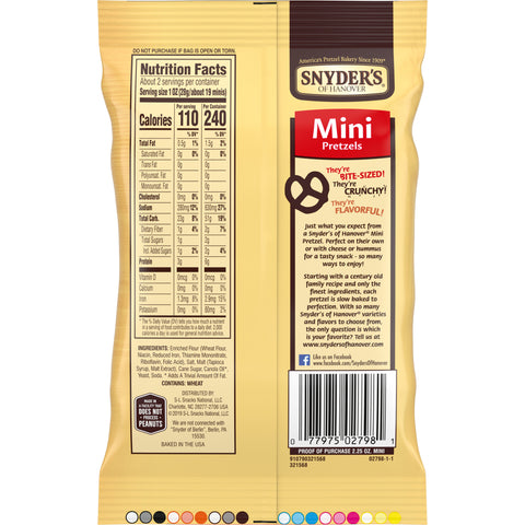 Snyder's of Hanover PRETZEL MINI FAT FREE