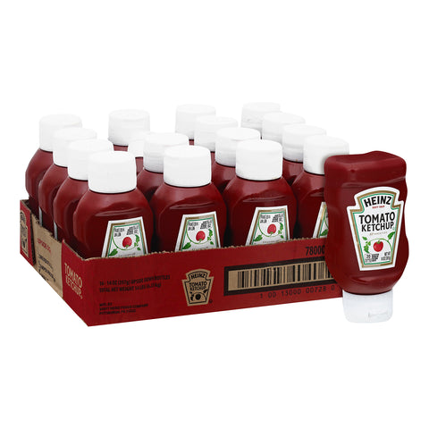 Heinz Red Ketchup - Plastic Top Down Bottle, 14 Ounce -- 16 per case