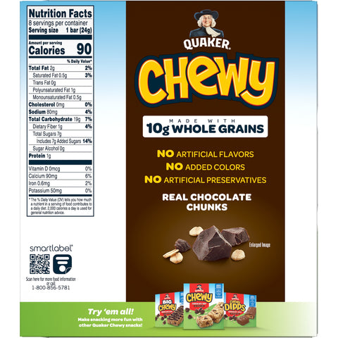 Quaker® GRANOLA BAR 90 CALORIE LOW FAT CHOCOLATE CHUNK