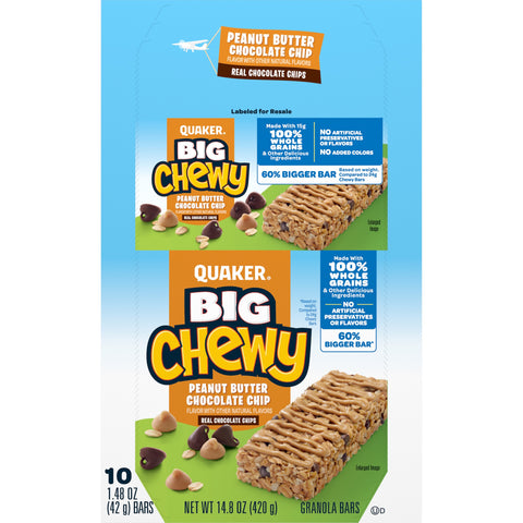 Quaker Chewy GRANOLA BAR BIG CHEWY PNB CHOCOCLATE CHIP