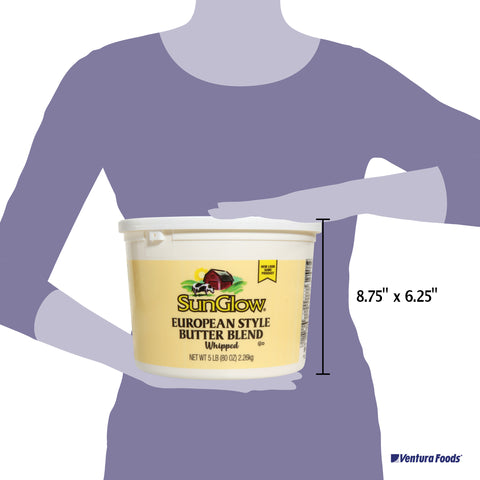 Ventura Foods SunGlow European Style Whipped Butter Blend, 5 Pound -- 4 per case.