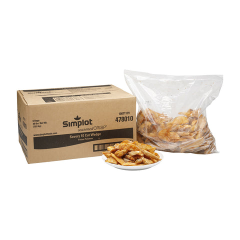 Simplot Seasonedcrisp Savory Batter 10 Cut Wedge French Fry, 5 Pound -- 6 per case.