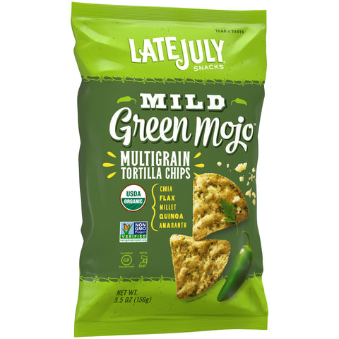 Late July Snacks TORTILLA CHIP MULTI-GRAIN GREEN MOJO